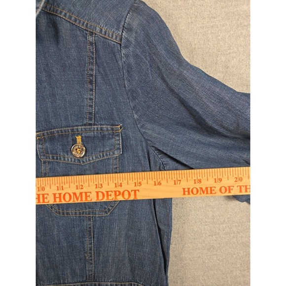 Tommy Hilfiger Denim Shirt Dress Womens 8 Boho Long Sleeve Button Up Collared - Picture 5 of 10